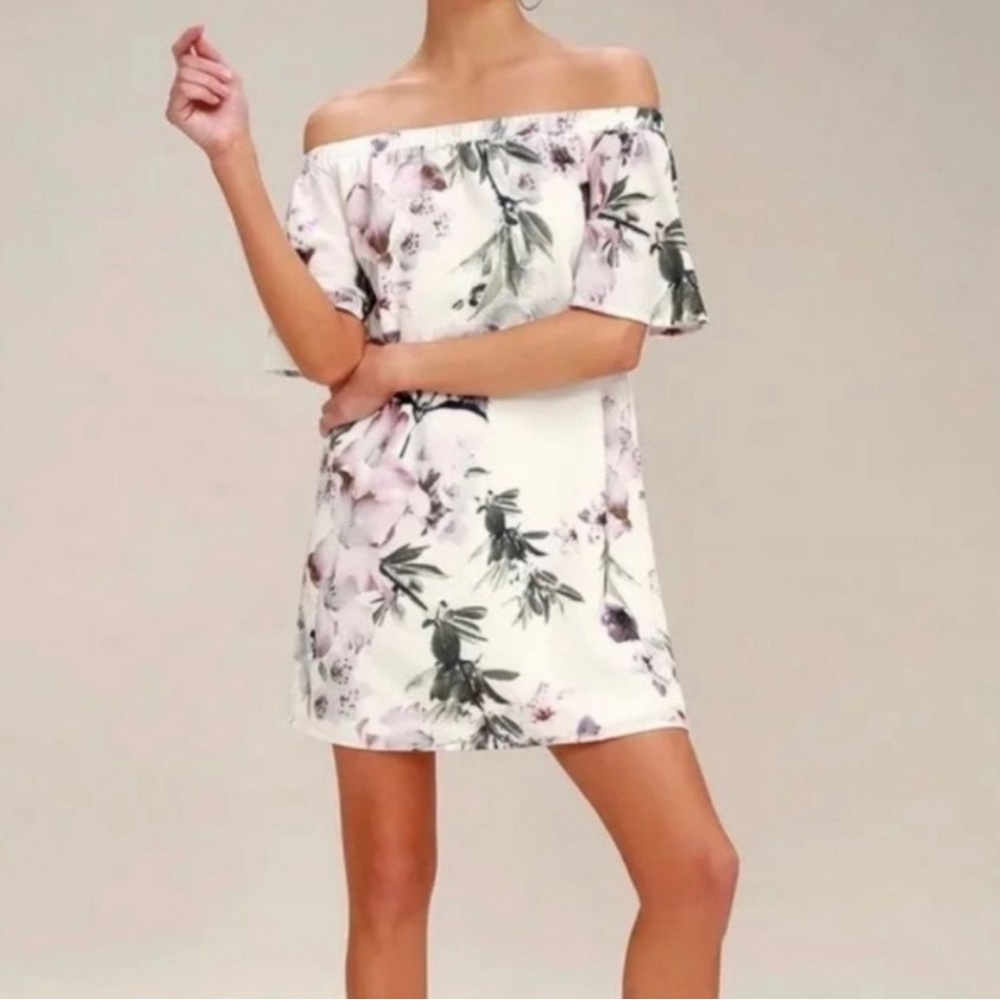 Cute off the shoulder floral dress